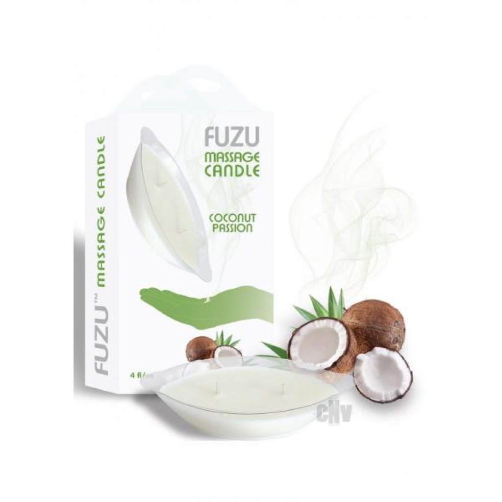 Fuzu Massage Candle Coconut Passion 4oz - Massage Candles