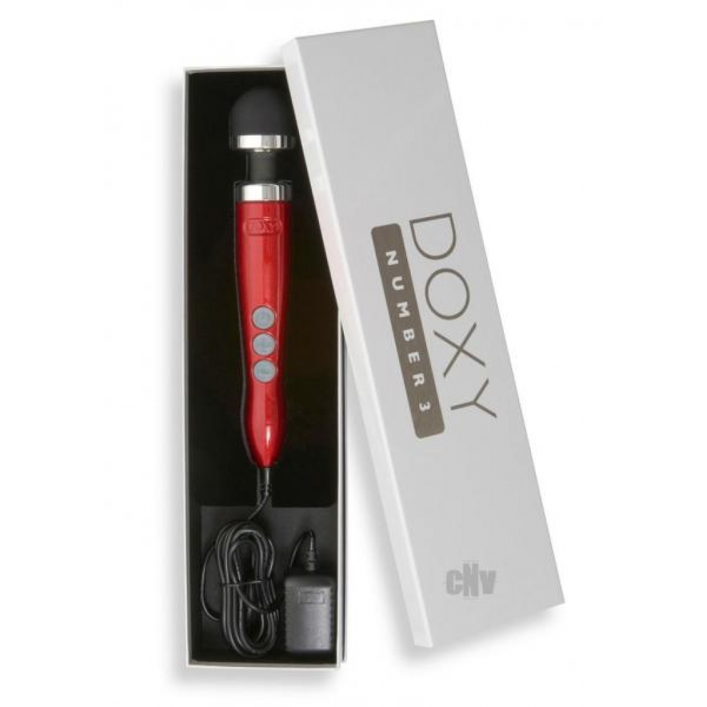 Doxy Number 3 Rechargeable Massager - Candy Red