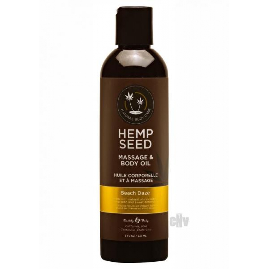 Hemp Seed Massage Oil Beach Daze 8oz - Sensual Massage Oils & Lotions