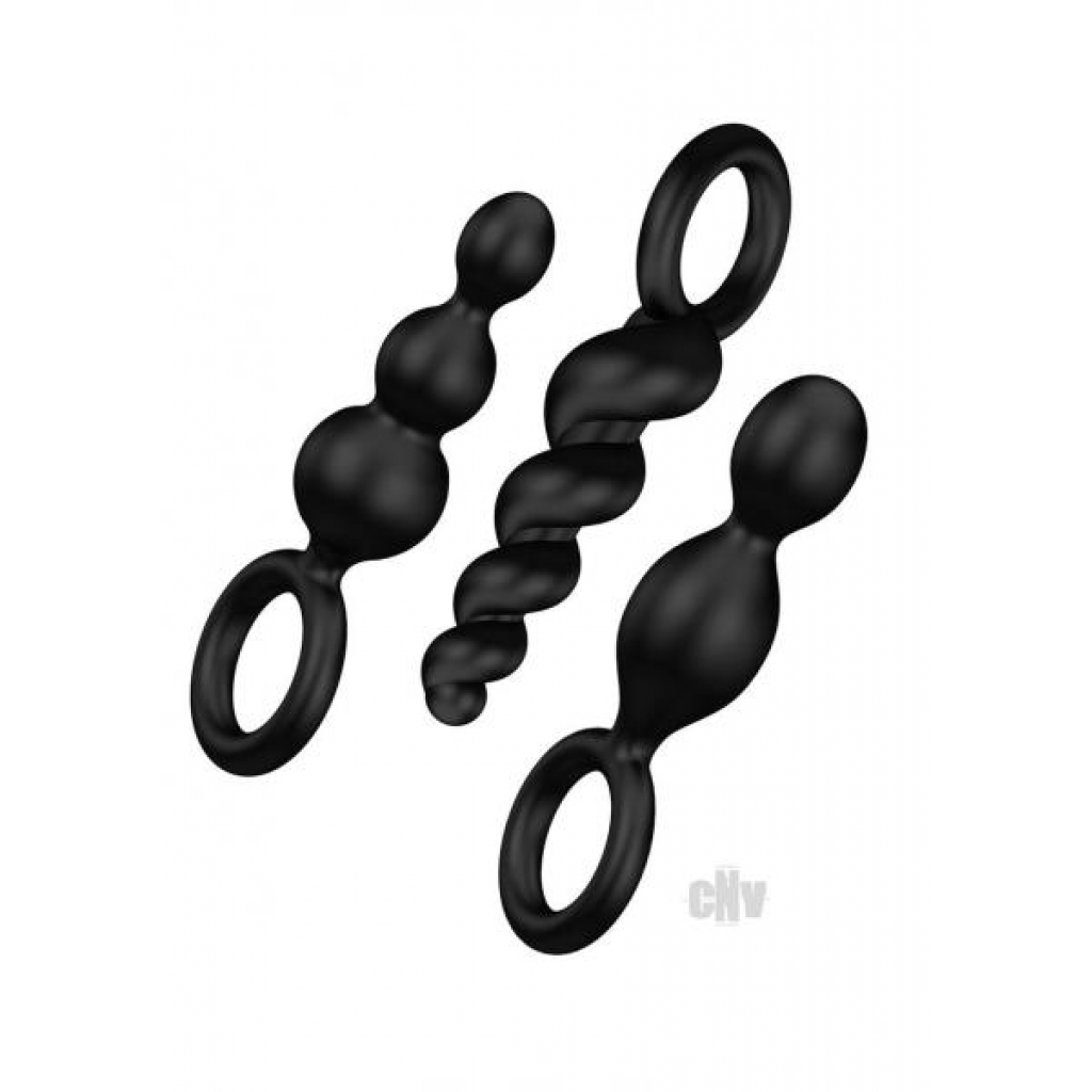 Satisfyer Plugs Black Set Of 3 - Anal Trainer Kits