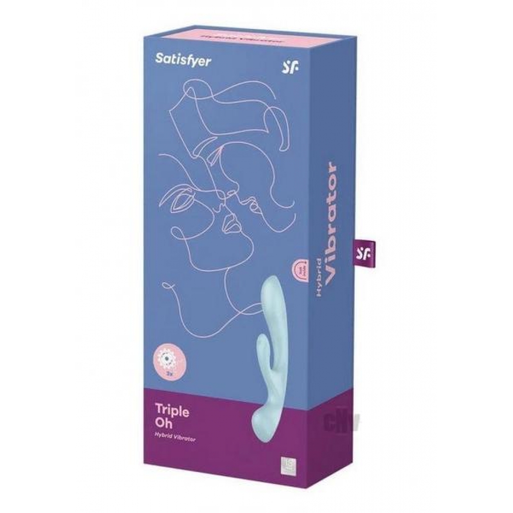 Satisfyer Triple Oh Light Blue - Rabbit Vibrators