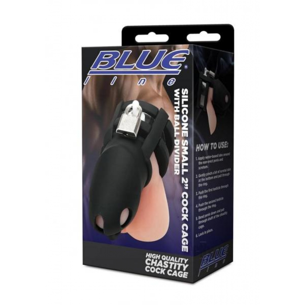 Blueline Cock Cage with Ball Divider - Black