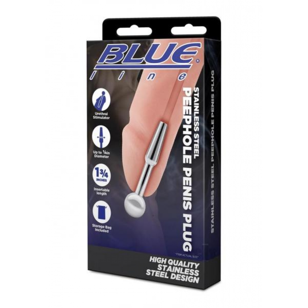 Blueline Stain Steel Peephole Penis Plug - Medical Play