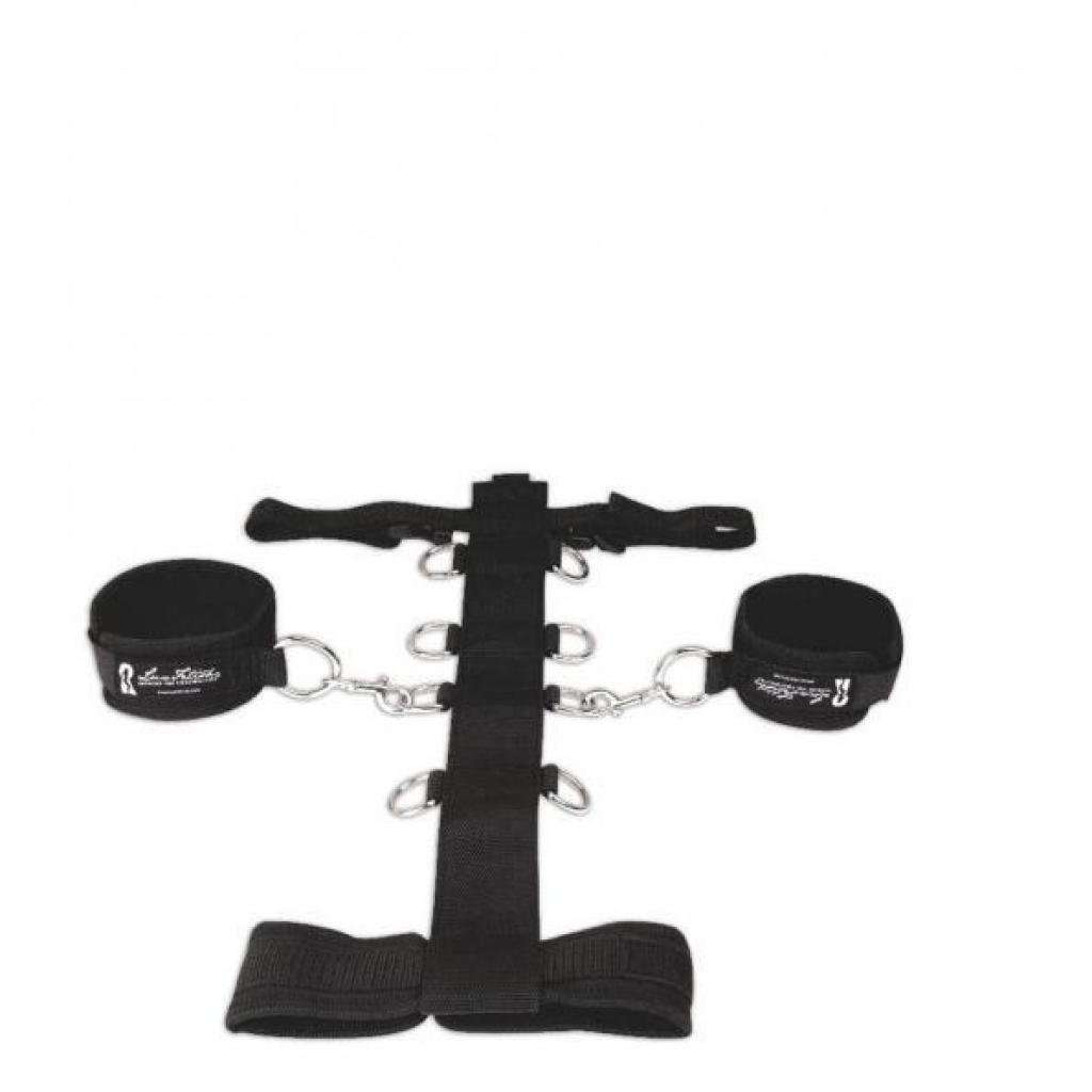 Lux Fetish Adjust Neck And Wristraint Set 3 Piece Black - BDSM Kits