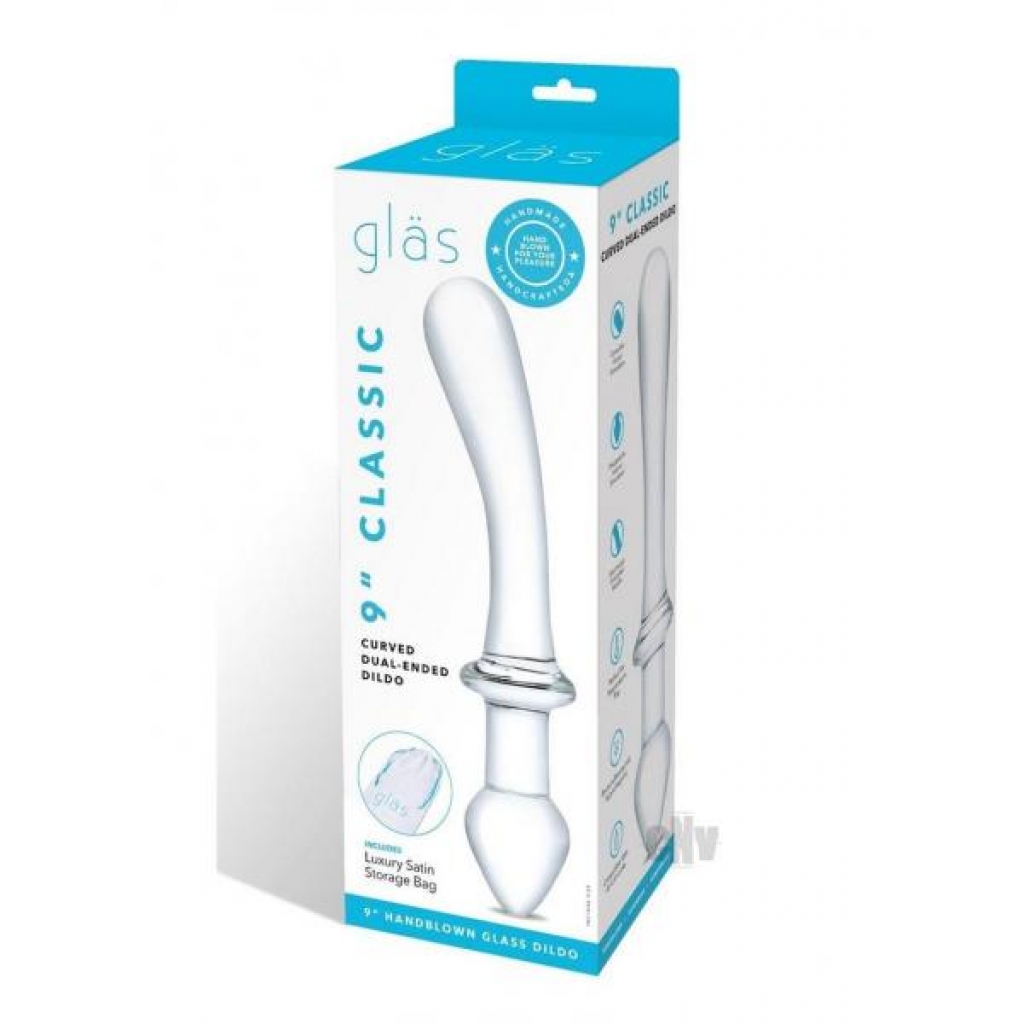 Classic Curved Dual End 9 Clear - Double Dildos