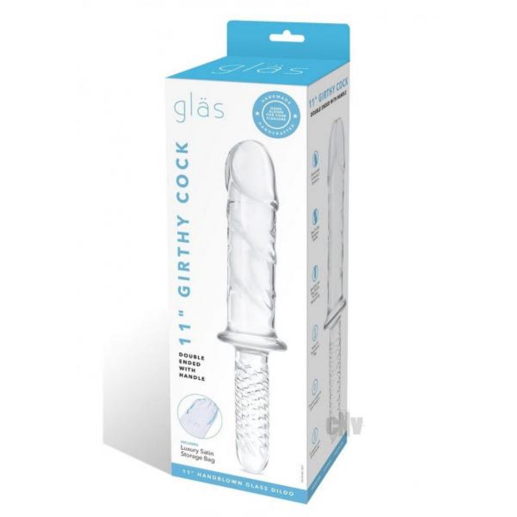 Girthy Cock Glass Double End Handle 11 - Double Dildos