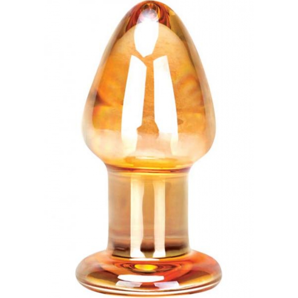 Artistically Crafted Glass Butt Plug - Over Easy