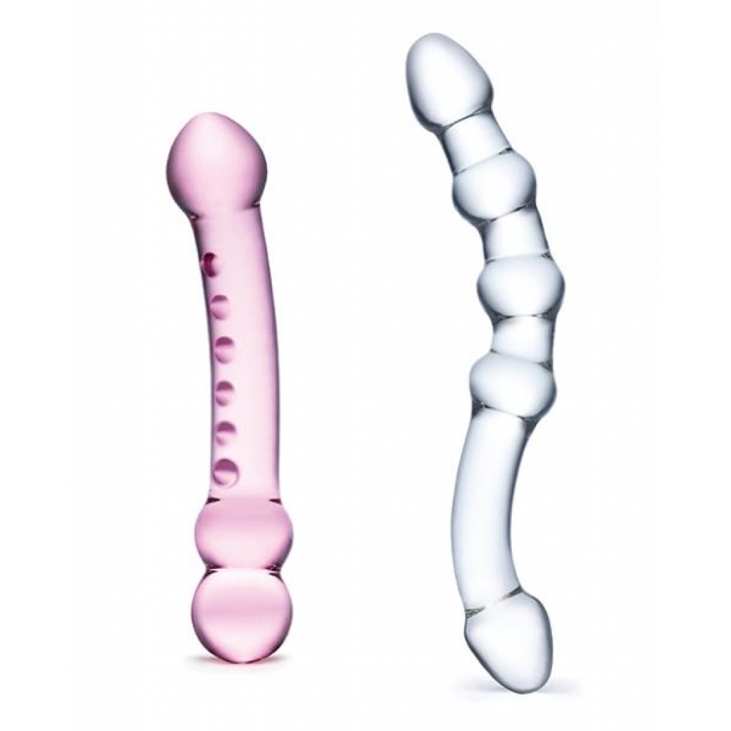 Glas 2 Piece Double Pleasure Glass Dildo Set - Double Dildos