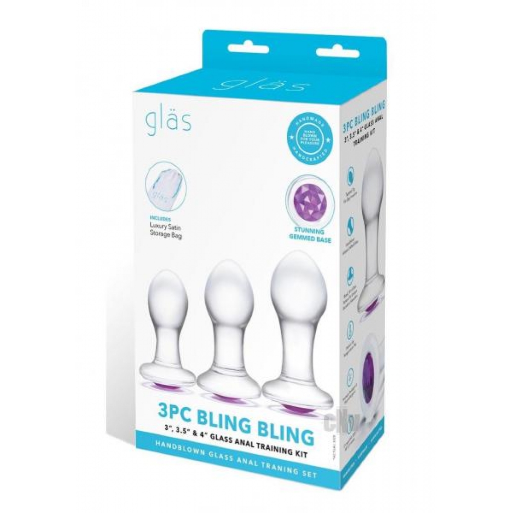 Bling Bling Anal Training Kit - 3pc Clear