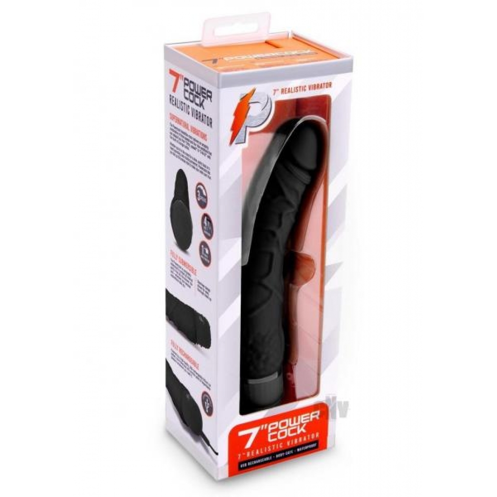 Pc Realistic Vibrator 7 Black - Realistic Dildos & Dongs