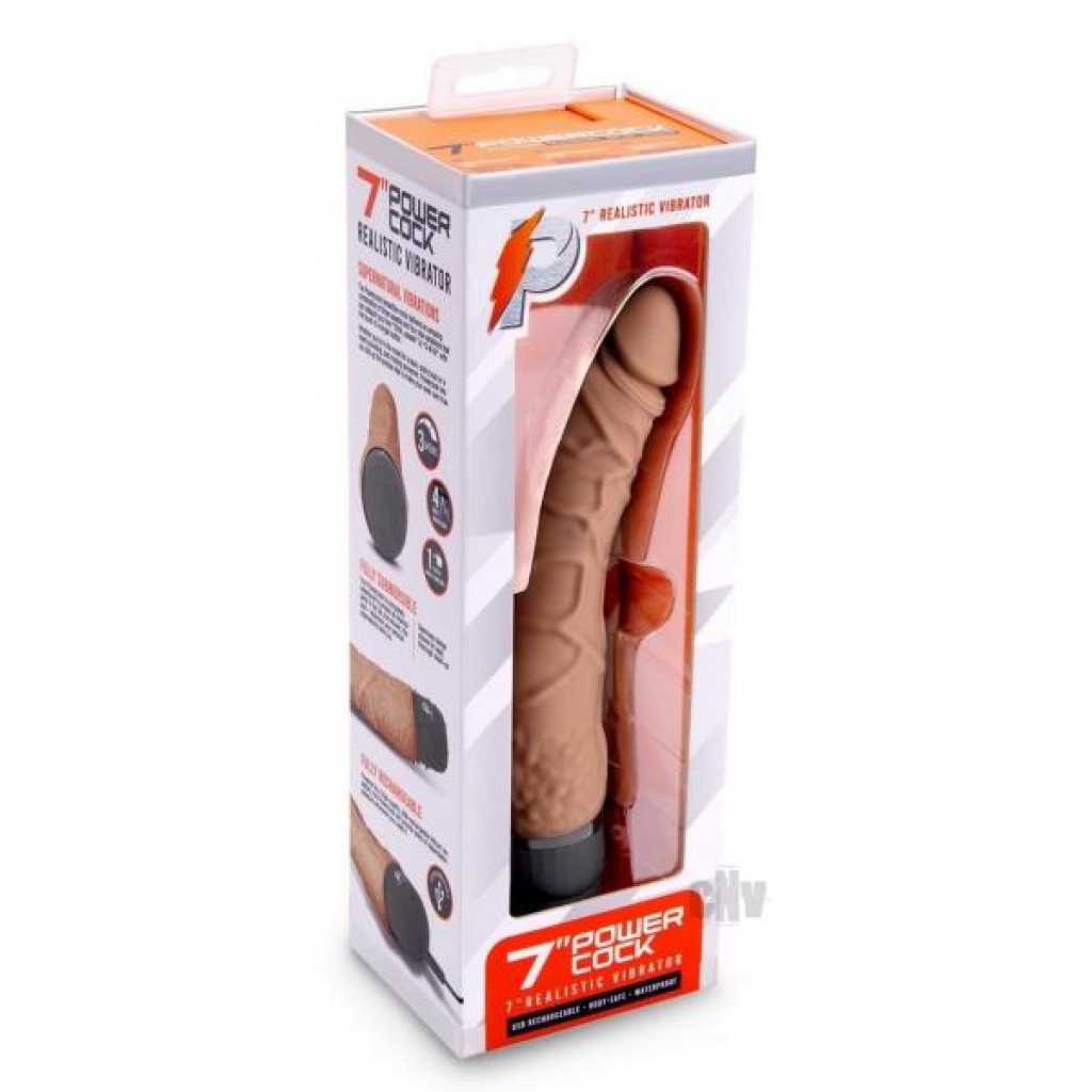 Pc Realistic Vibrator 7 Mocha - Realistic Dildos & Dongs