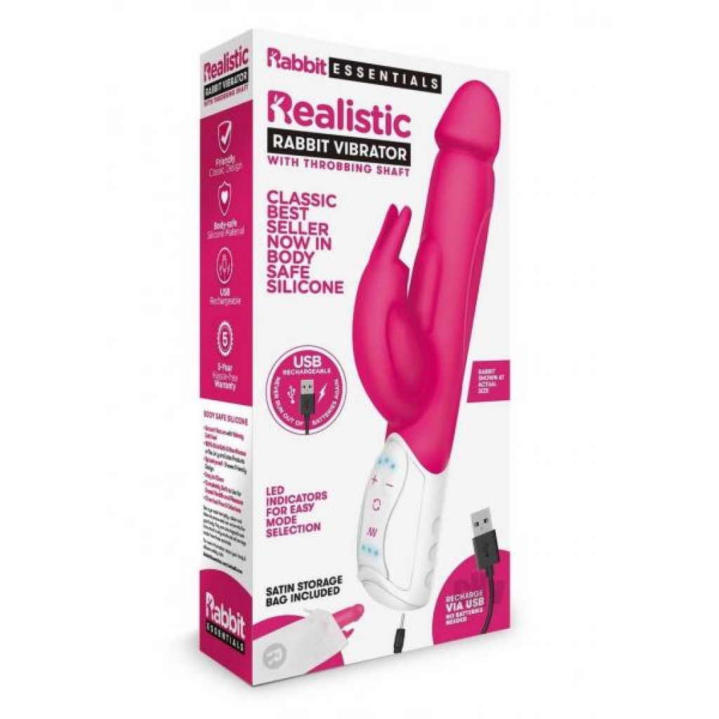 Recharge Realistic Rabbit Hot Pink