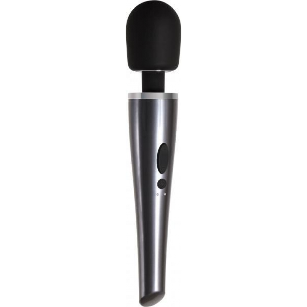 Mighty Metallic Wand Body Massager Gray Black