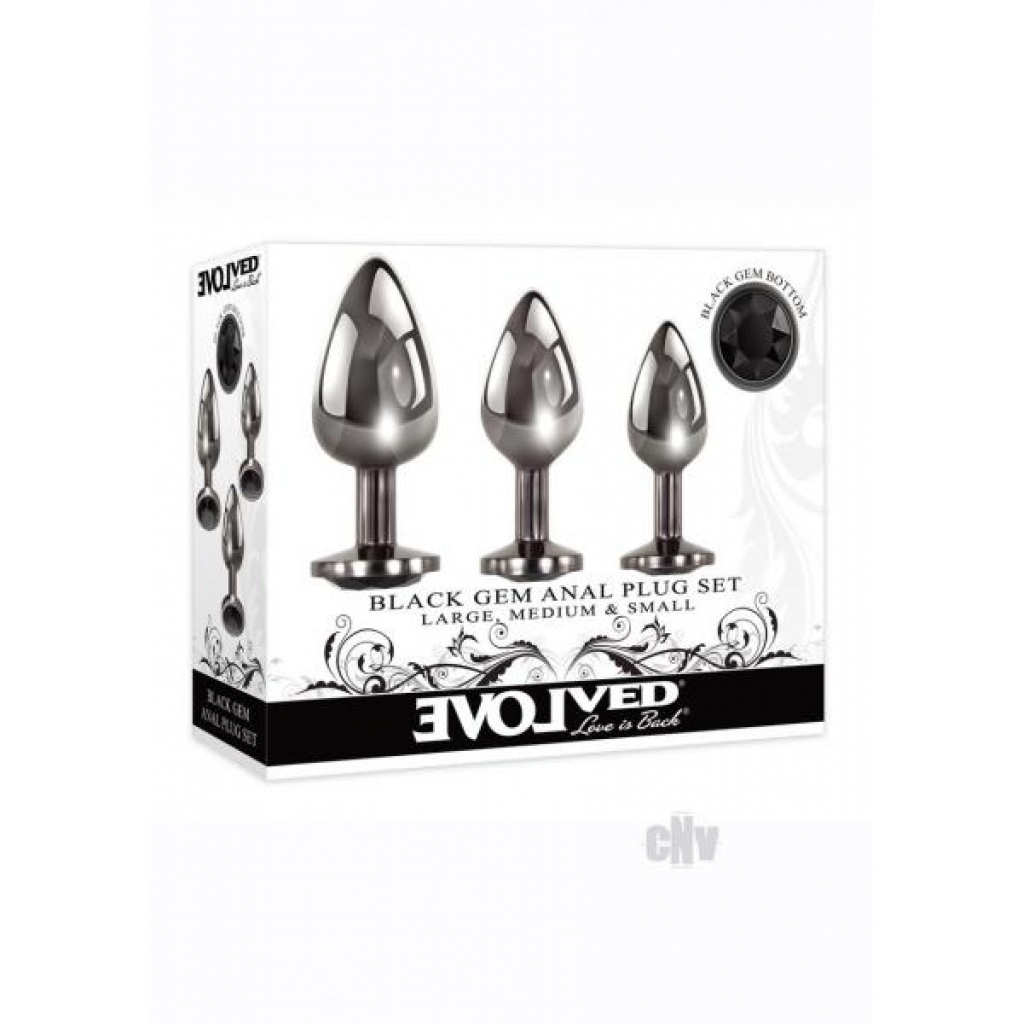 Black Gem Anal Plug Set - Anal Plugs