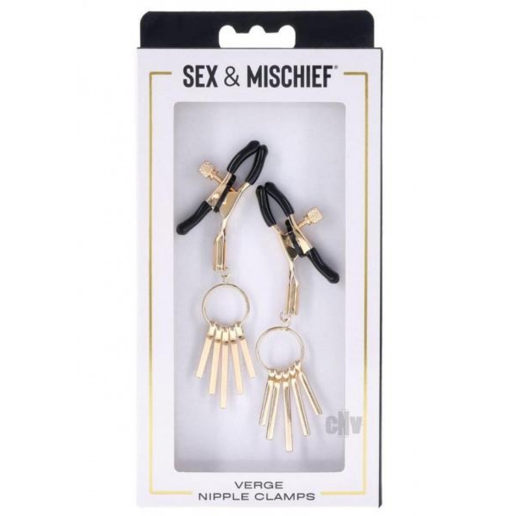 Sandm Verge Nipple Clamps Gld/blk - Nipple Clamps