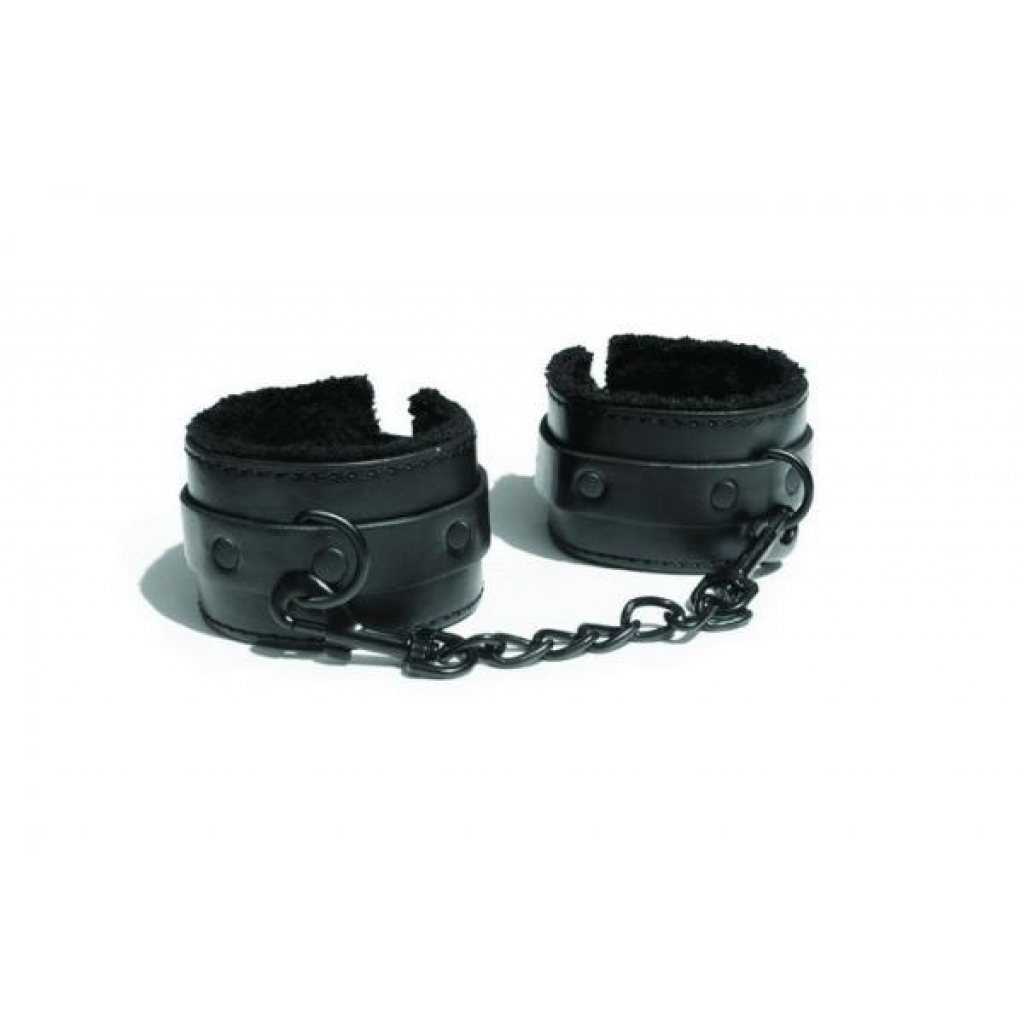 Sex and Mischief Shadow Fur Handcuffs - Adjustable Design