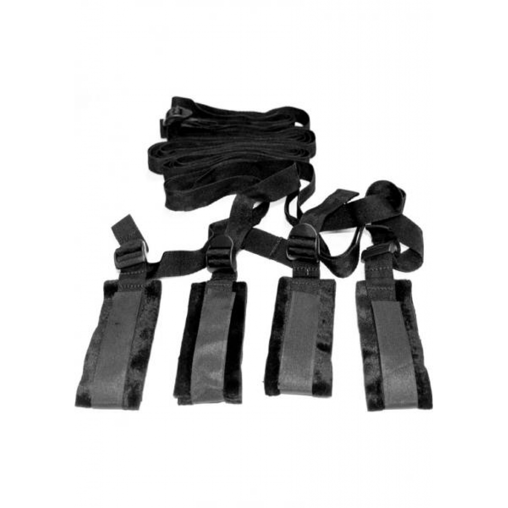 Sex and Mischief Bed Bondage Restraint Kit - Black