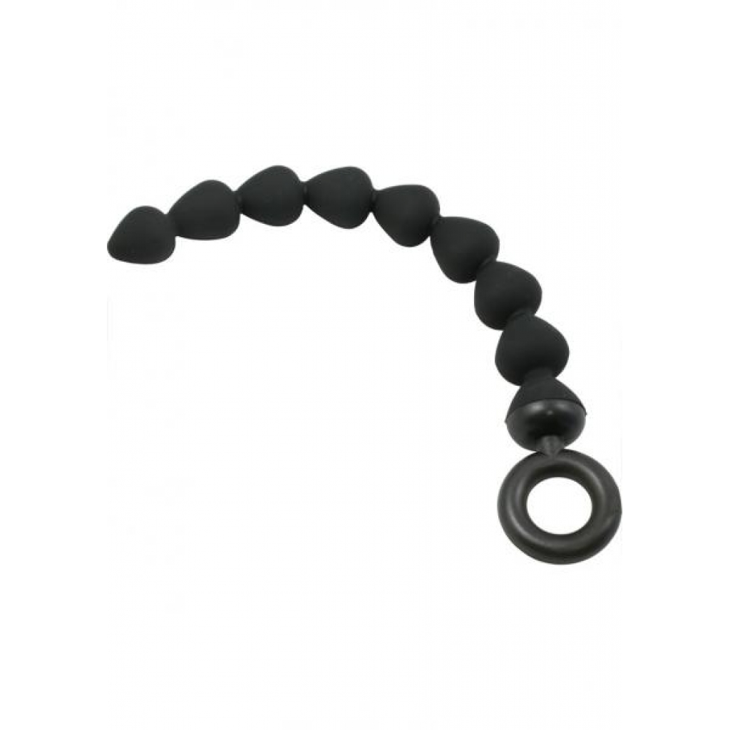 Sex And Mischief Silicone Anal Beads Black 9 Inches - Anal Beads