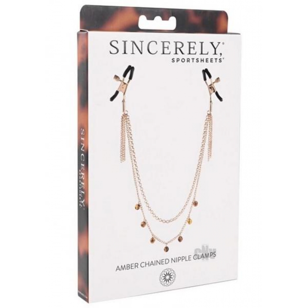 Sincerely Amber Chained Nipple Clamps - Nipple Clamps