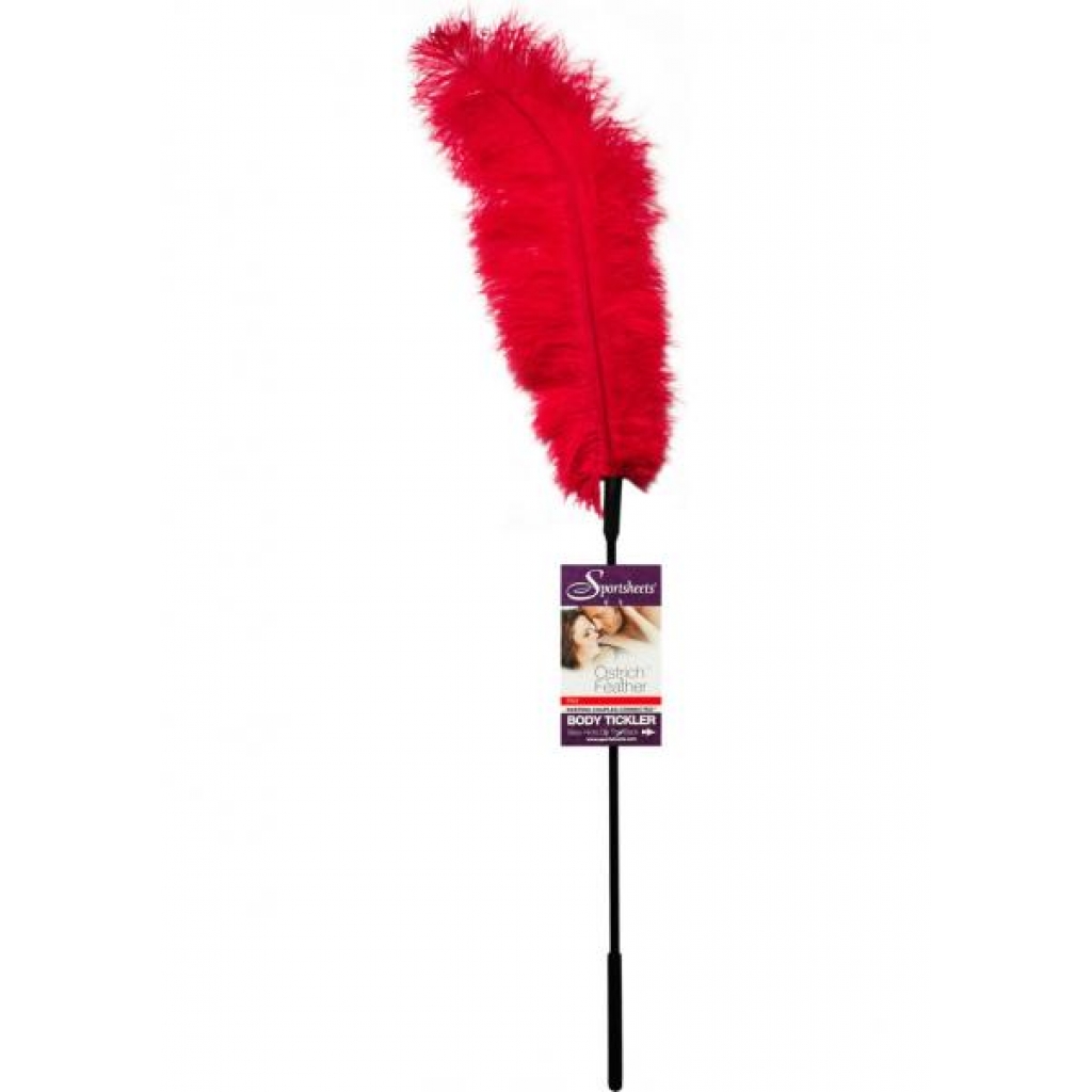 Body Tickler Ostrich Feather Tickler Red - Feathers & Ticklers