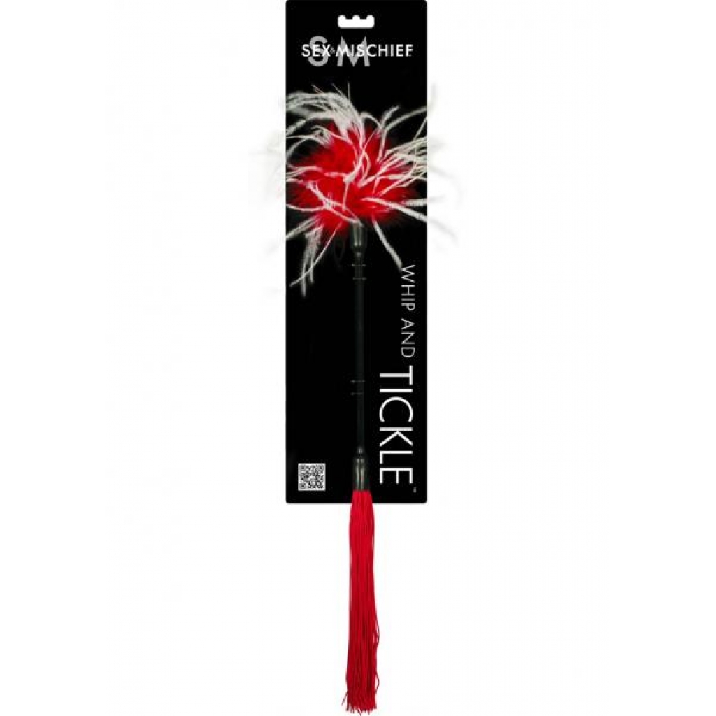 Whipper Tickler Feather And Rubber Tickler Red - Babydolls & Slips