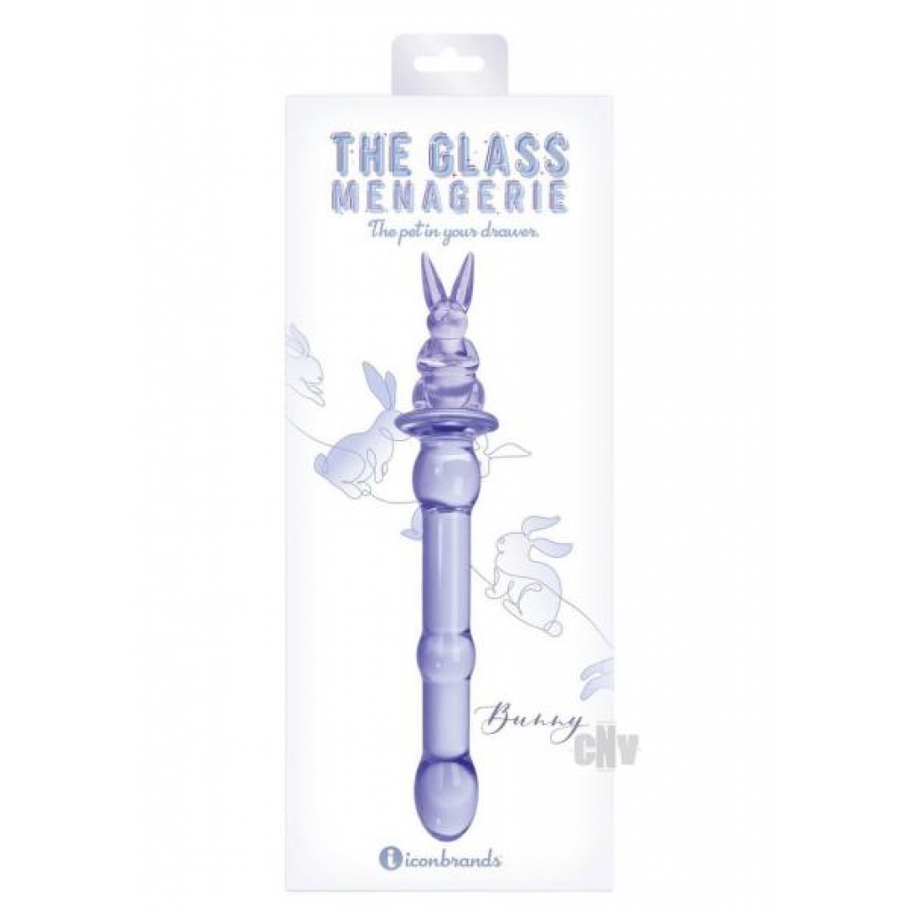 Glass Menage Rabbit Dildo Purple - Extreme Dildos