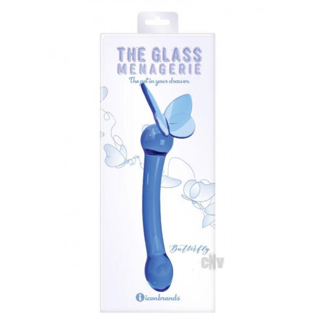 Glass Menage Butterfly Gspot - Dark Blue