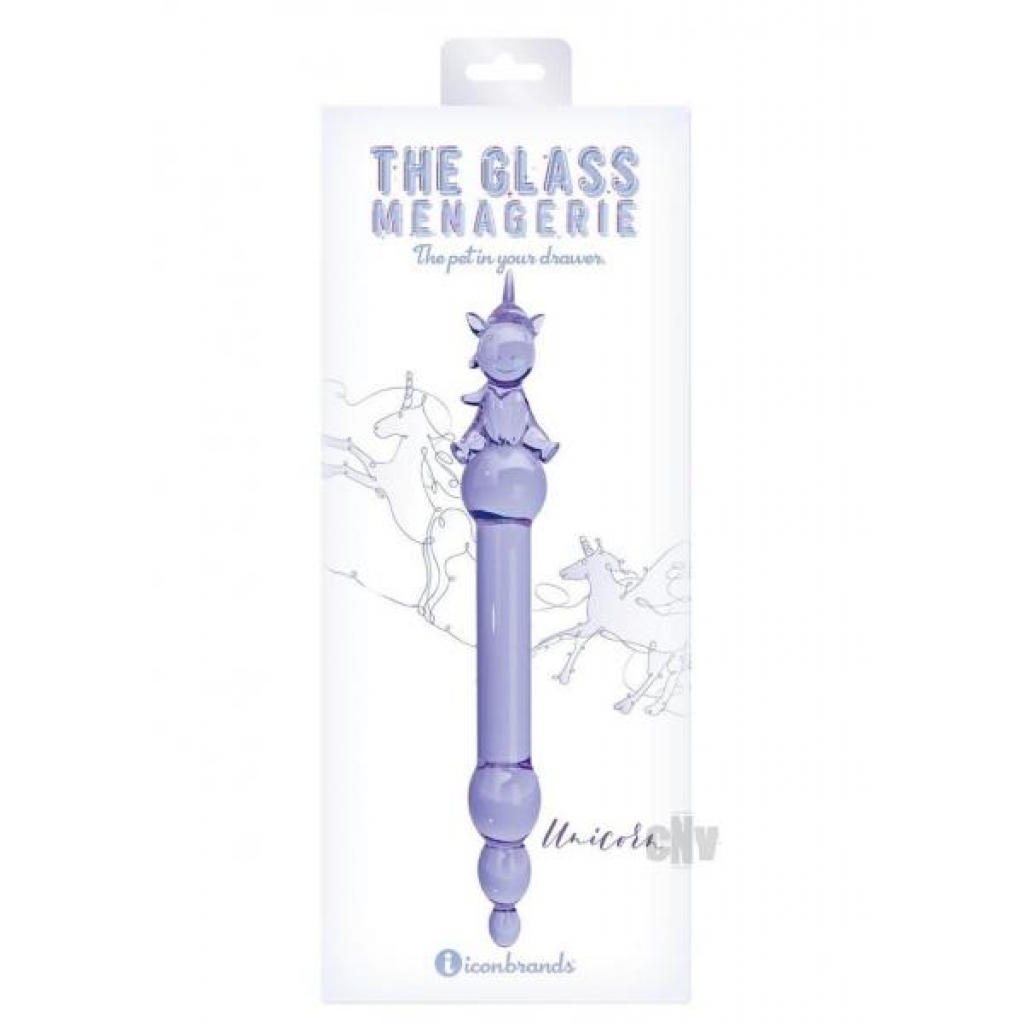 Glass Menage Unicorn Dildo Purple - Extreme Dildos