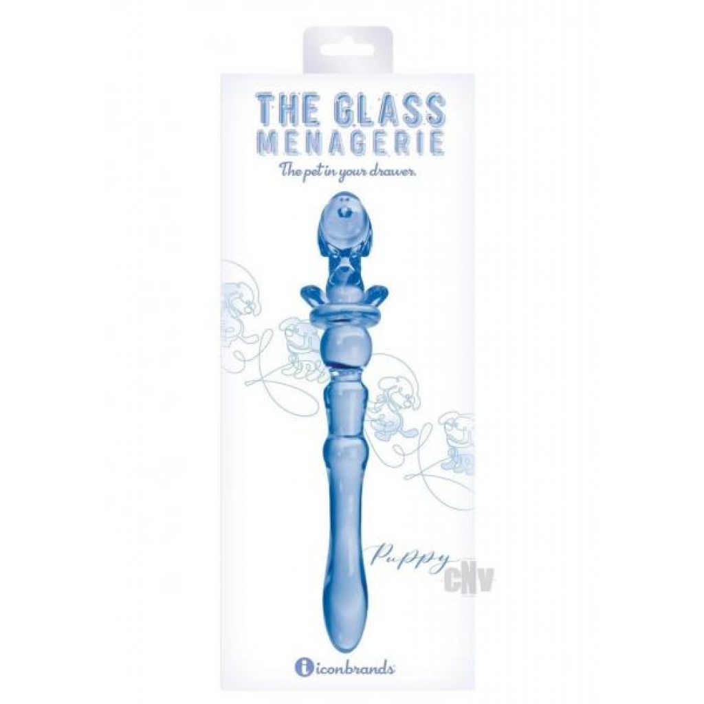 Glass Menage Puppy Dildo Blue - Extreme Dildos