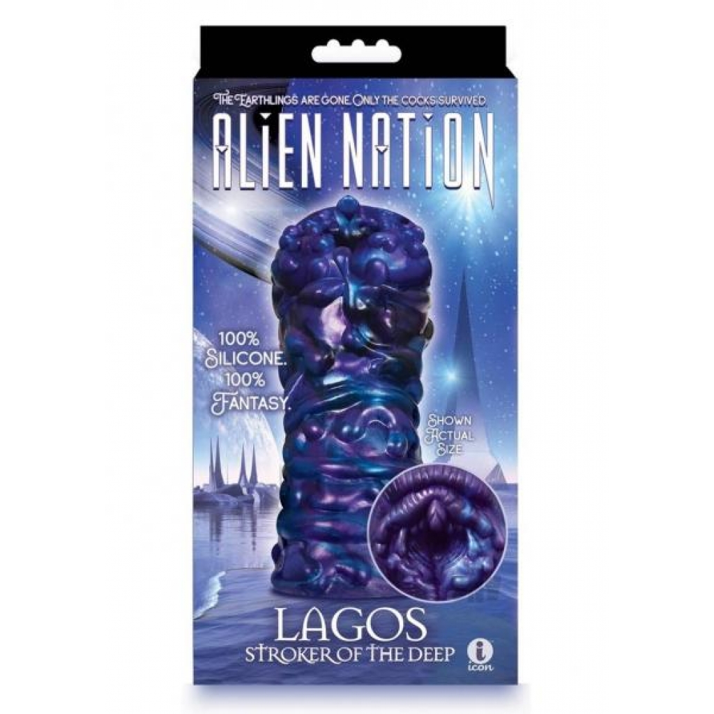 Alien Nation Lagos Stroker Blu/prp - Masturbation Sleeves