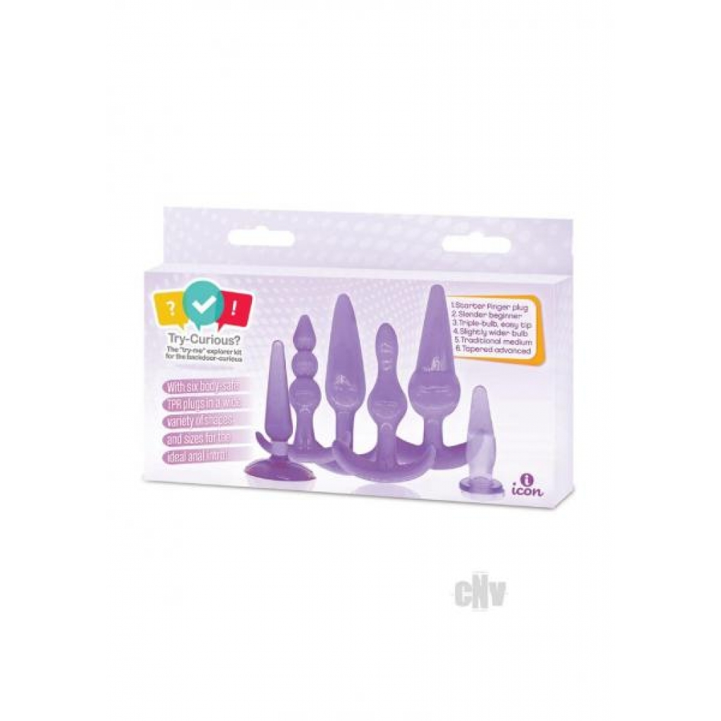 Try Curious Anal Plug Kit Purple - Anal Trainer Kits