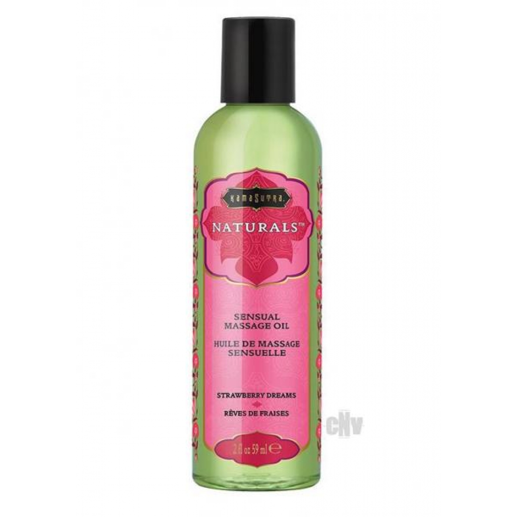 Naturals Massage Oil Strawberry 2oz - Sensual Massage Oils & Lotions