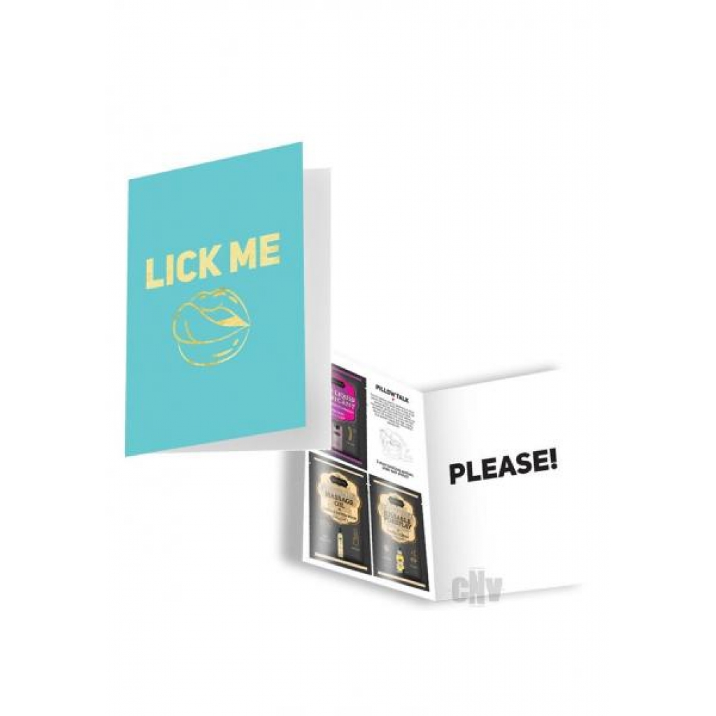 Naughty Notes Greeting Card - Lick Me