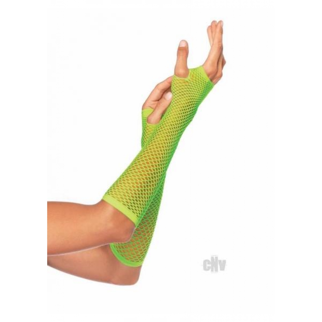 Triangle Net Fingerless Gloves Os Grn