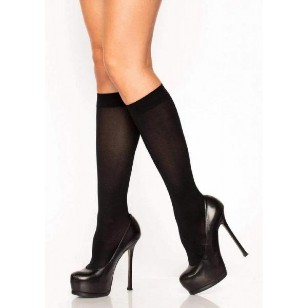 Nylon Knee Hi Os Black - Bodystockings, Pantyhose & Garters