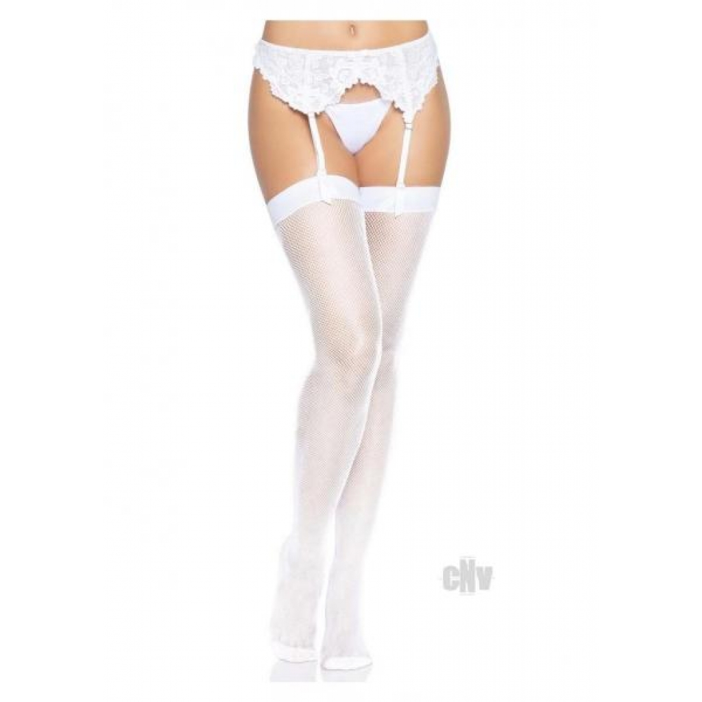 Micro Butterfly Backseam Thigh Os White - Bodystockings, Pantyhose & Garters