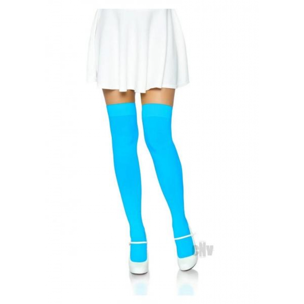 Vibrant Nylon Over The Knee - Neon Blue