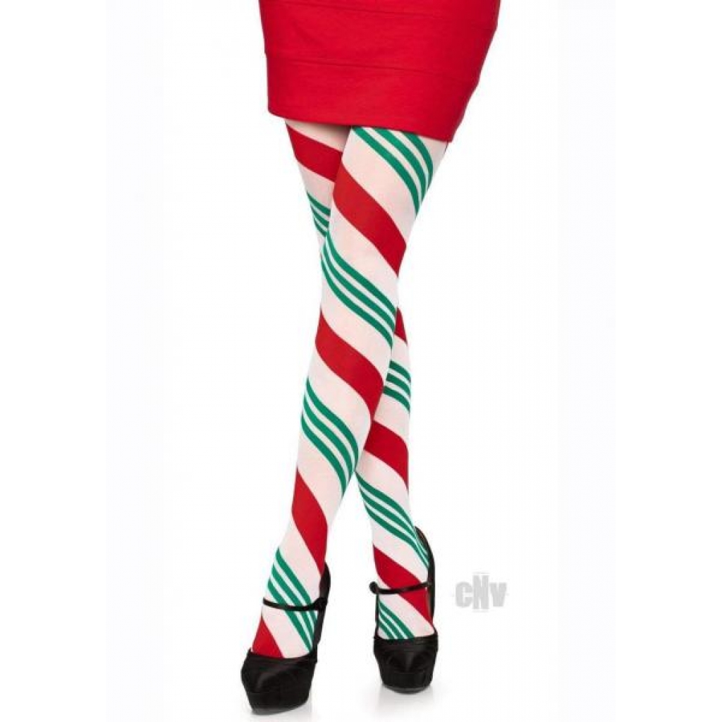 Holiday Ribbon Stripe Tights Os Grn/red - Bodystockings, Pantyhose & Garters