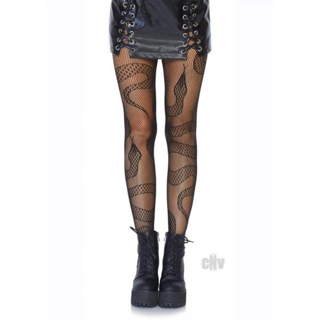 Snake Net Tights Os Black - Bodystockings, Pantyhose & Garters