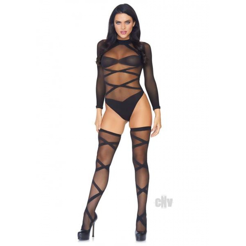 Sheer Cc Bodysuit W/ Thighigh