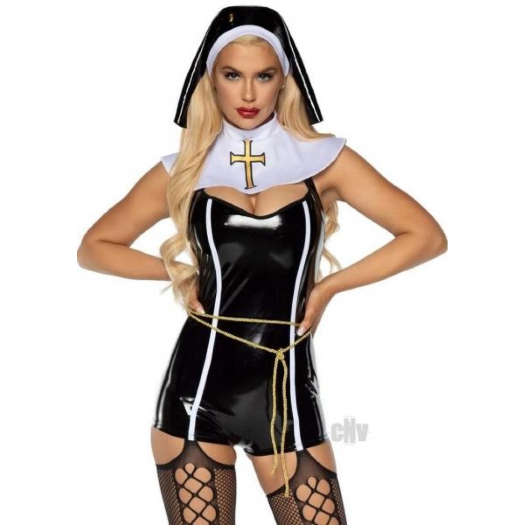 Sinful Sister 4pc Sm Black - Sexy Costumes