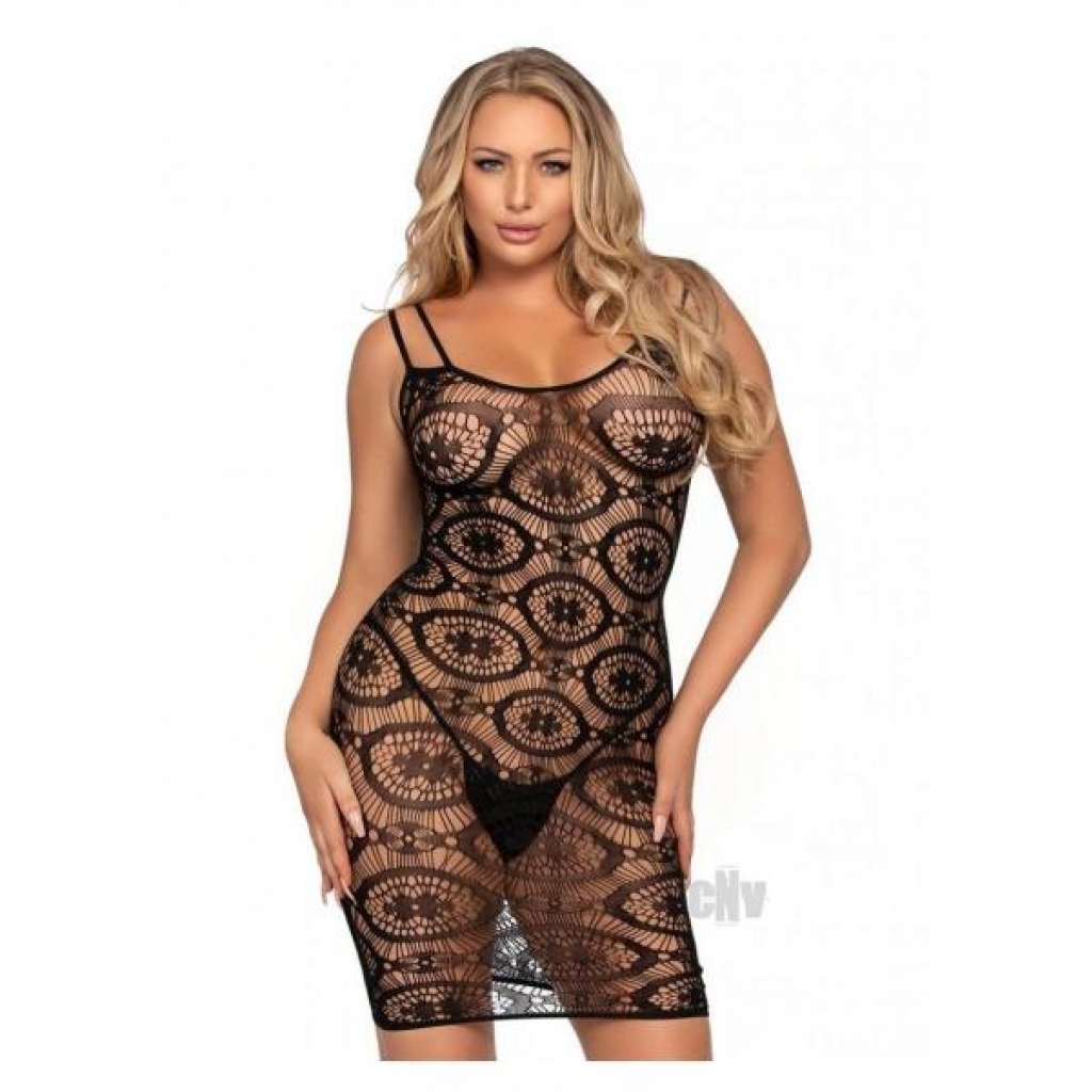 Daisy Crochet Mini Dress Os Black - Bodystockings, Pantyhose & Garters