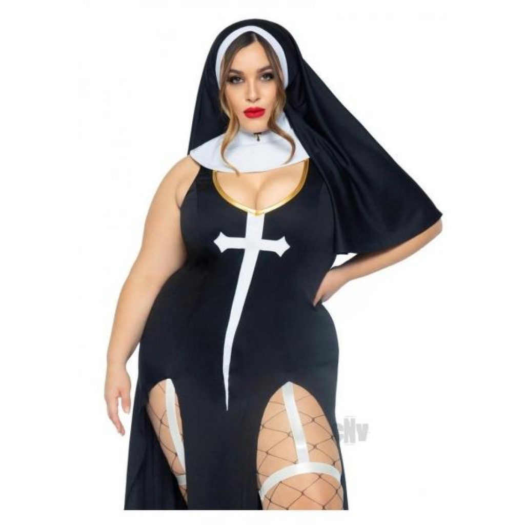 Sultry Sinner 3pc 1x/2x Blk/wht - Sexy Costumes