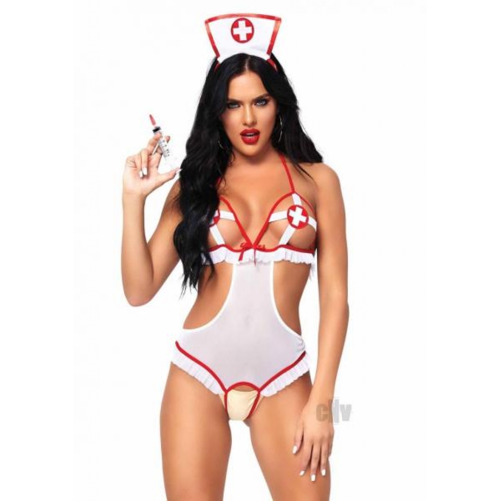 Naughty Nurse 2pc Os White/red - X Rated Costumes