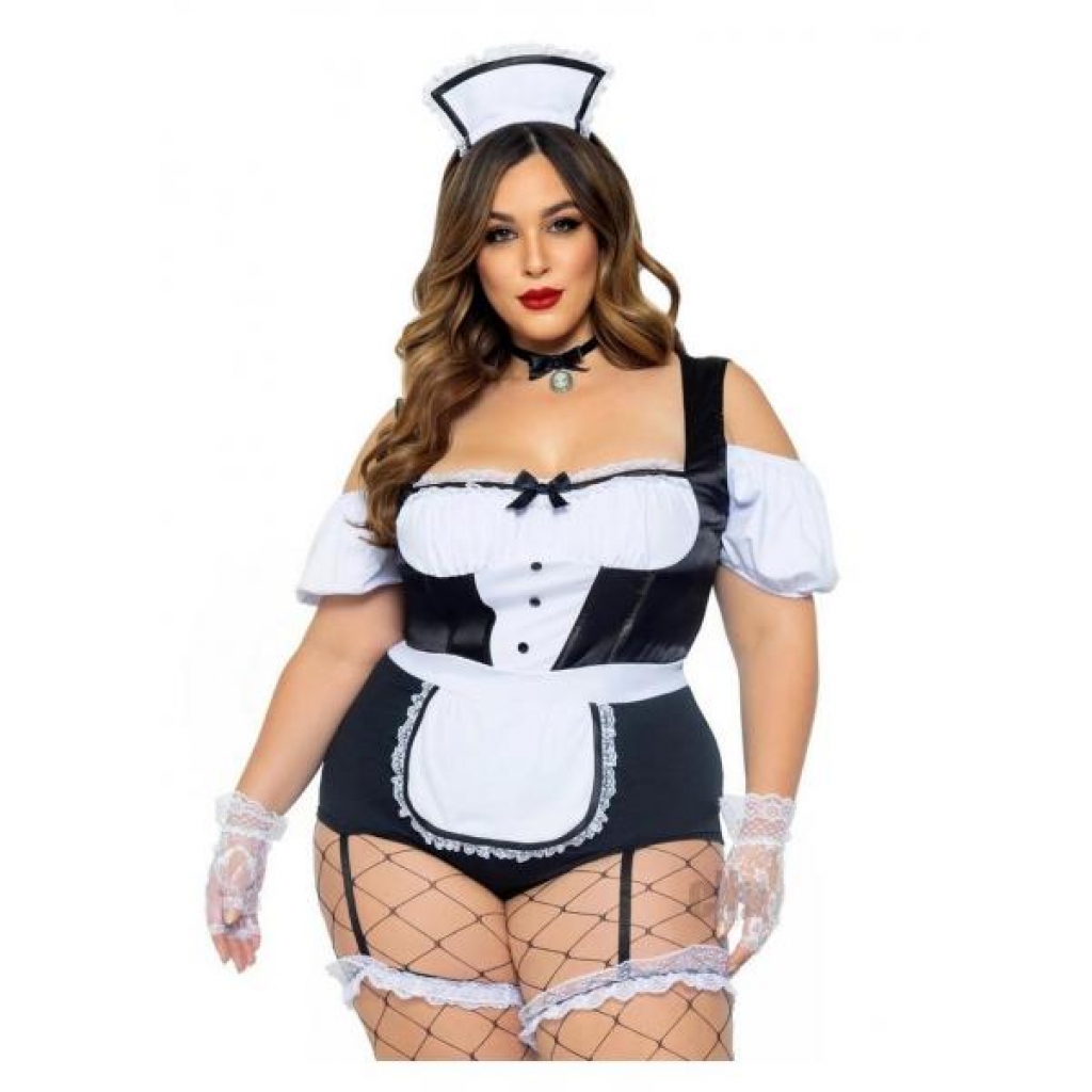 Foxy Frenchie 3pc 1x/2x Blk/wht - Sexy Costumes