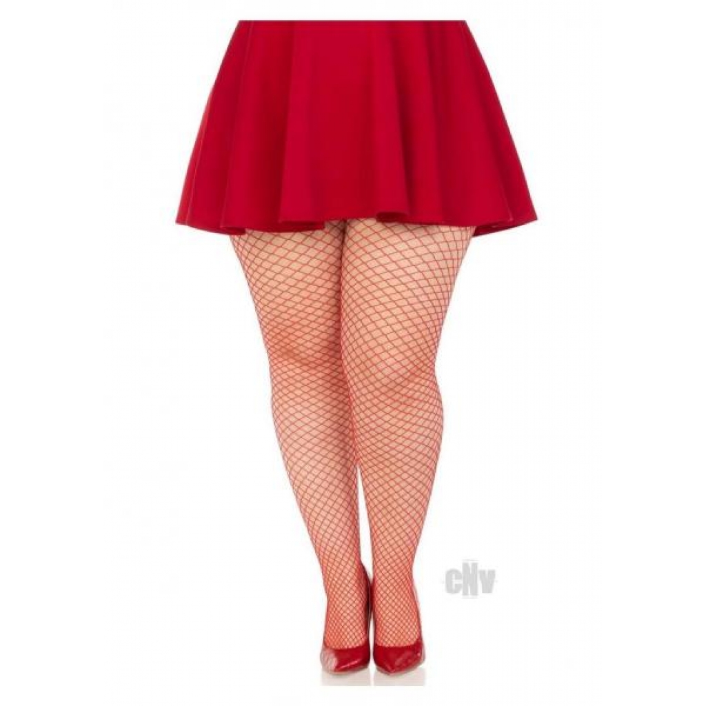 Spandex Indust Net Tights 1x-2x Red - Bodystockings, Pantyhose & Garters