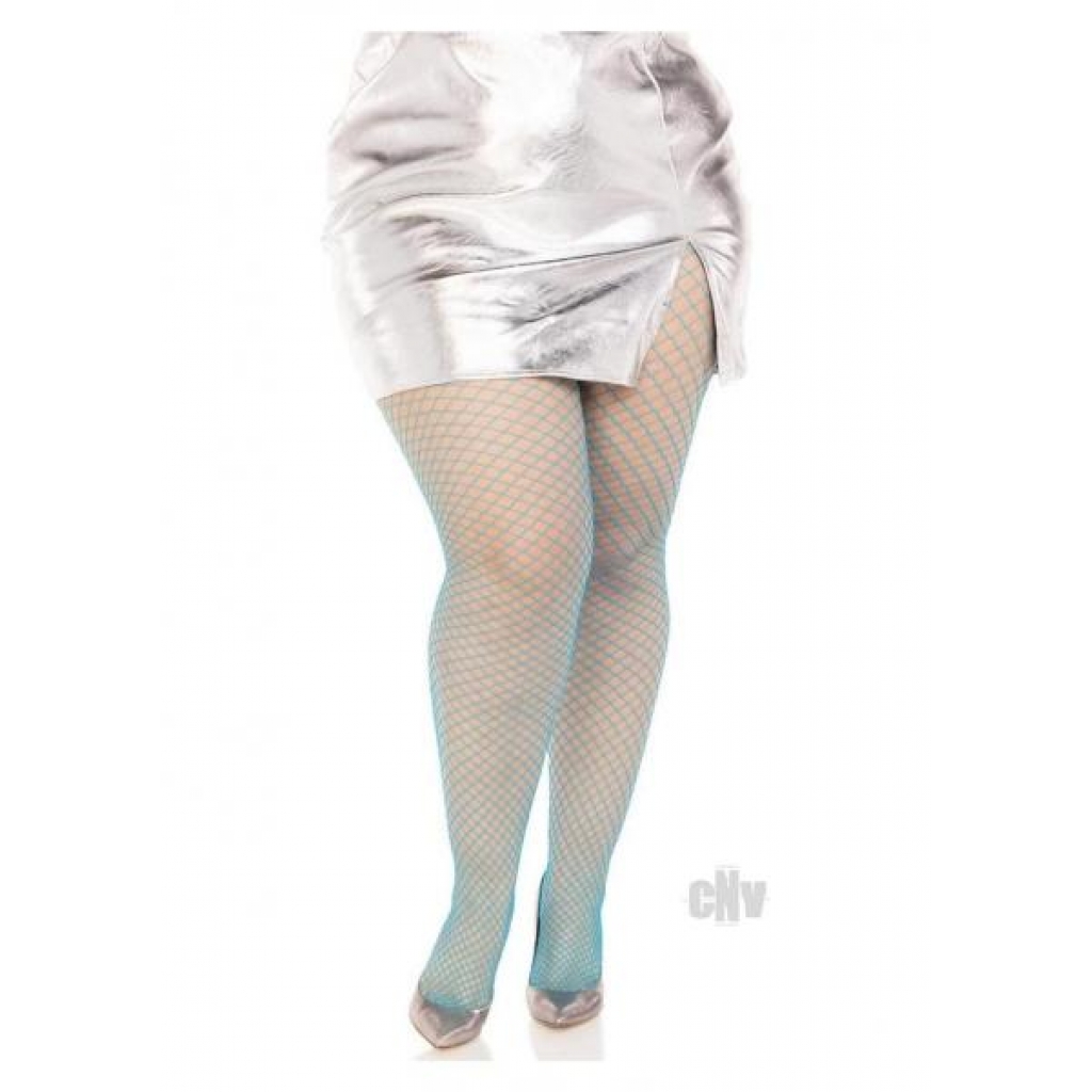 Spandex Indust Net Tights 1x-2x Blu - Bodystockings, Pantyhose & Garters