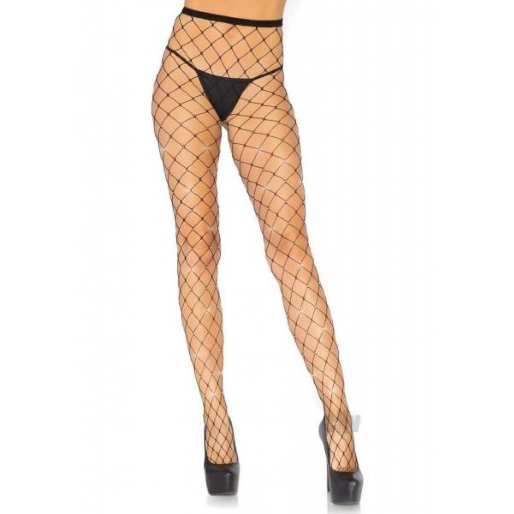 Indescent Rhinestone Net Tights Os Blk - Bodystockings, Pantyhose & Garters