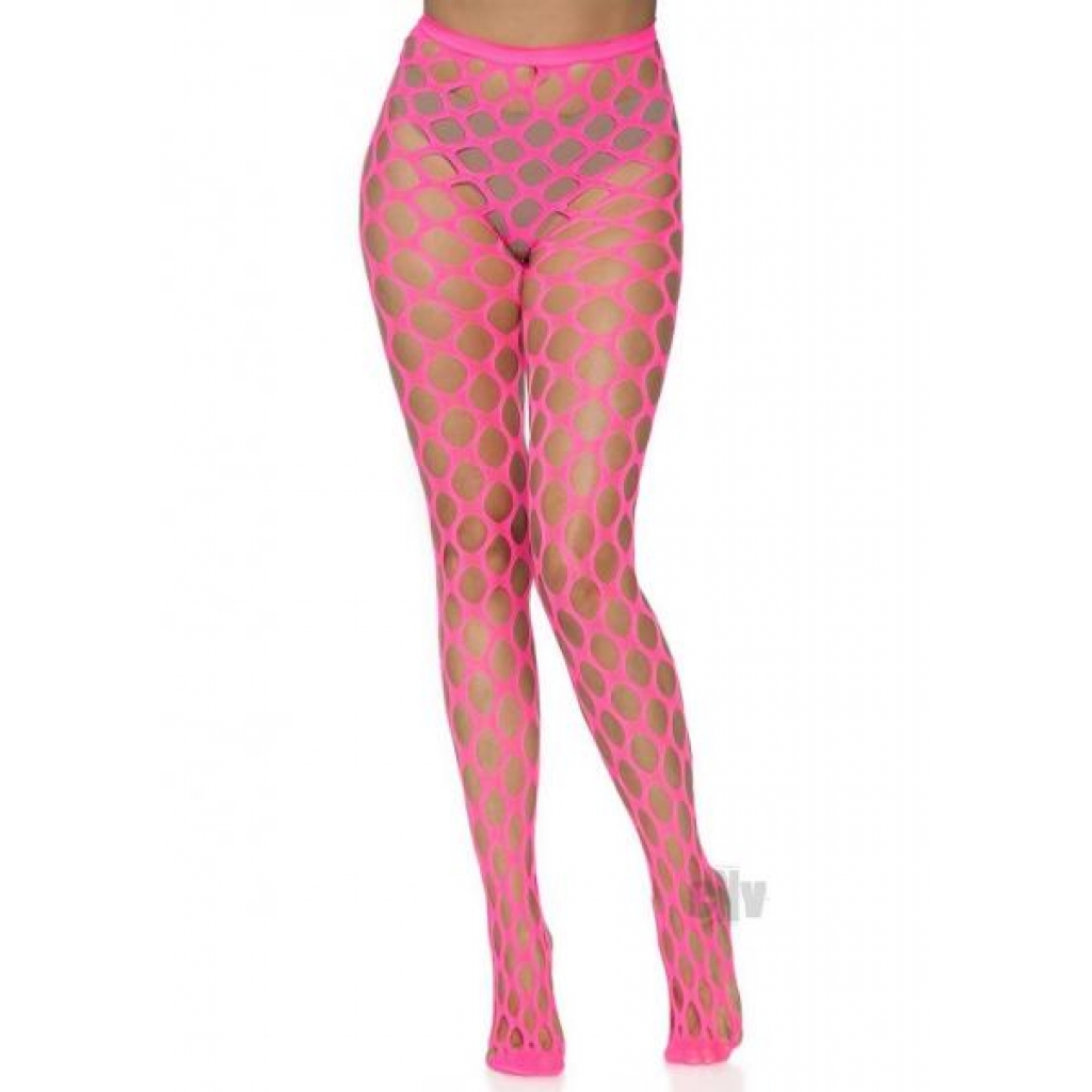 Jumbo Pothole Net Tights Os Neon Pink - Bodystockings, Pantyhose & Garters