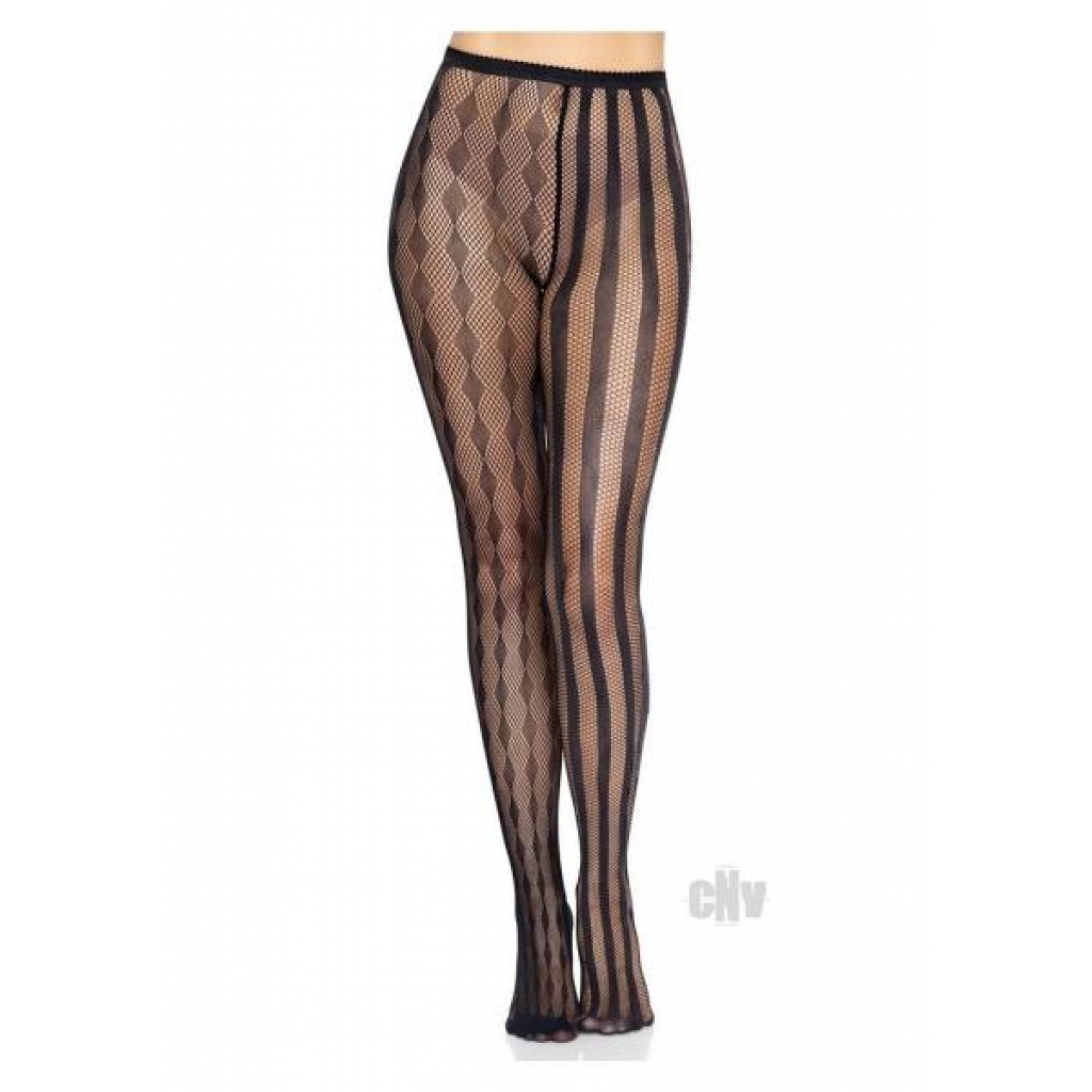 Harlequin Net Tights Os Black - Bodystockings, Pantyhose & Garters